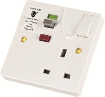 SOCKET SW RCD 1G WHITE