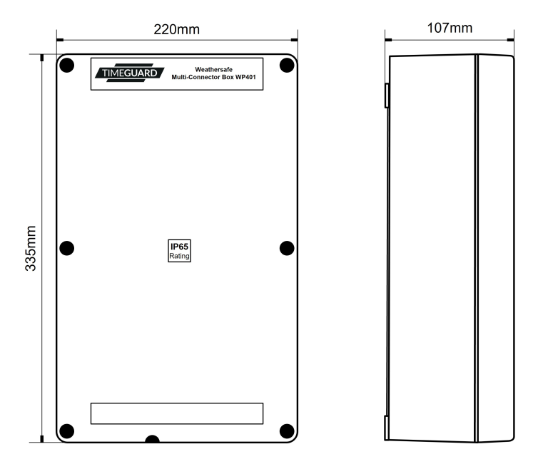 TIMEGUARD WP401 IP66 OUTDOOR CONNECT-2 MINI ADAPTABLE BOX | 335MM x 220MM x 107MM