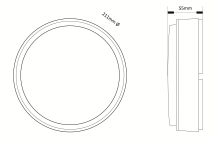 Luminaire LED Energy Saver Wall/Ceiling Oval 12W White Slim IP54