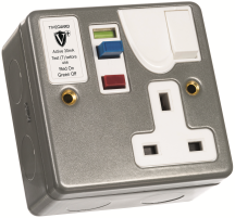 SOCKET SW RCD 1G METAL