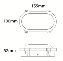 Bulkhead LED Energy Saving Oval Super Slimline 9W 530lm IP65