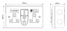 Timeguard 13A 2 Gang Passive RCD Socket Metal Clad