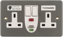 Timeguard 13A 2 Gang Passive RCD Socket Metal Clad