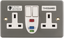 Timeguard RCD07MAVN RCD Twin Metal Socket Active