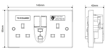 Timeguard 13A 2 Gang Passive RCD Socket White