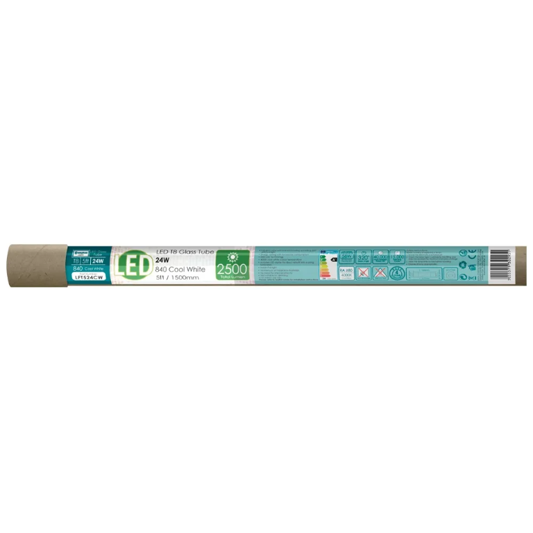 5FT 24W LED T8 Full Glass Tube 4000K