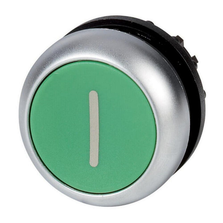 Pushbutton Flush Green "I"