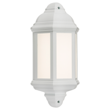 230V IP54 LED Half Wall Lantern - White