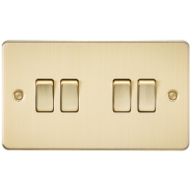 Flat Plate 10AX 4G 2-way switch - brushed brass