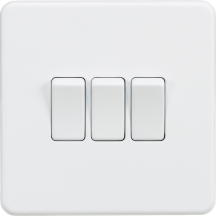 Screwless 10AX 3G 2-Way Switch - Matt White