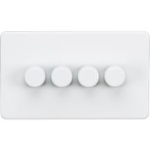 Screwless 4G 2-way 10-200W 5-150W LED trailing edge dimmer - Matt White