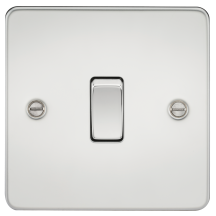 Flat Plate 10AX 1G 2 Way Switch - Polished Chrome