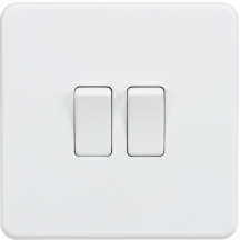 Screwless 10AX 2G 2-Way Switch - Matt White