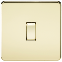 Screwless 10AX 1G 2-Way Switch - Polished Brass