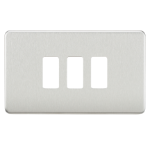 Screwless 3G grid faceplate - brushed chrome