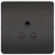 Screwless 5A Unswitched Socket - Matt Black with Black Insert