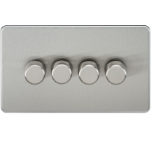 Screwless 4G 2-way 10-200W 5-150W LED trailing edge dimmer - Brushed Chrome