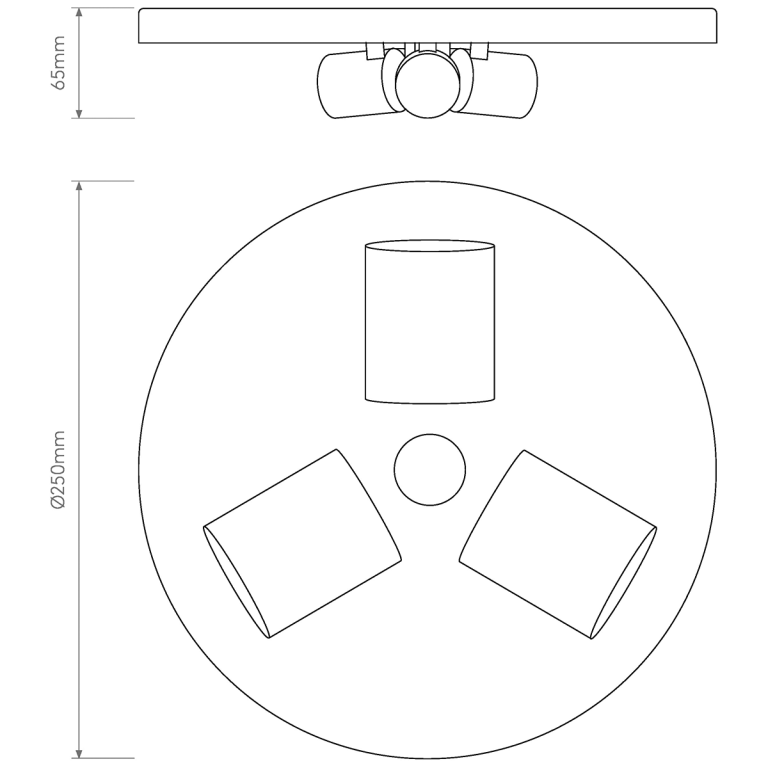 Astro Lighting 1296001 3-Way Plate 7056 for use with Bevel Shades