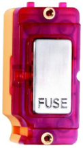 Grid-IT Stainless Steel 13A Fuse Grid Fix Module With Red Neon