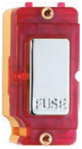 Grid-IT Bright Chrome 13A Fuse Grid Fix Module With Red Neon