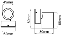 Wall Light Exterior Single LED 3000K IP65 5W 245Lm Anthra