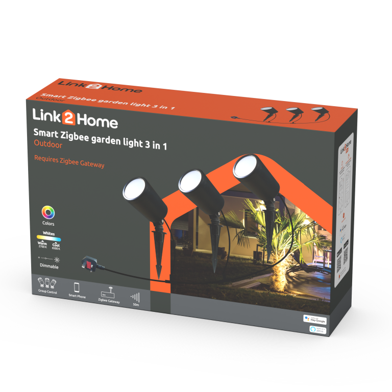 L2H-ODRLIGHT3IN1 OUTDOOR SMART SPOTLIGHTS WITH VOICE CONTROL (PACK 3)