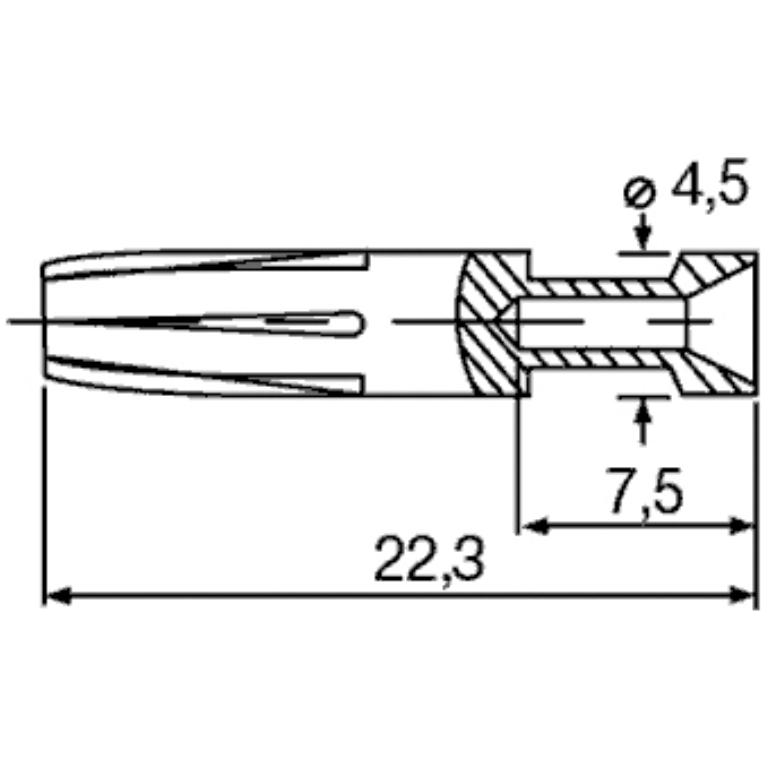 Crimp Pin Female Silver 2.5mm