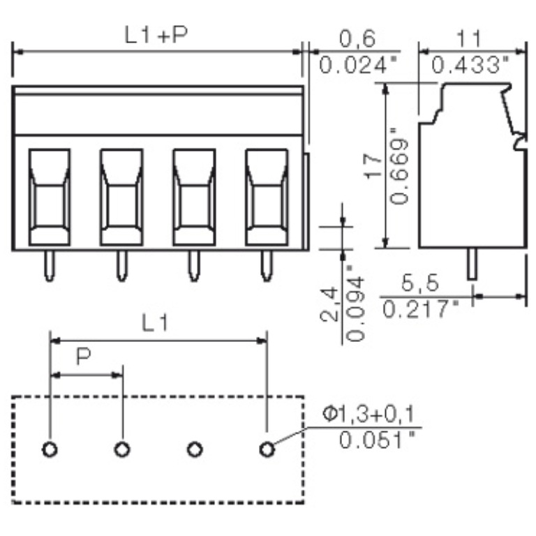 PCB Terminal LP 7.50/03/90 4.5SN OR BX