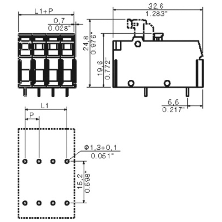 PCB Terminal LPTR 5.08/01/90 4.5SN OR BX