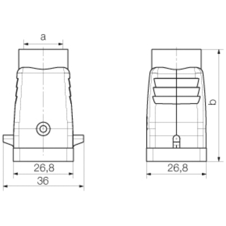 3/4 Pin Hood Top Entry M20