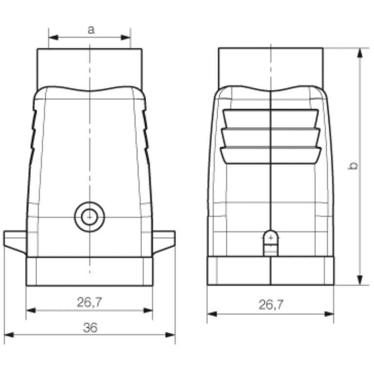 3/4 Pin Hood Top Entry M20