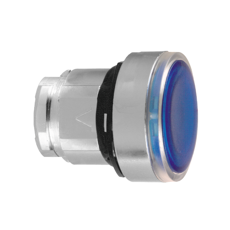 Pushbutton Head Latching Blue Illuminated