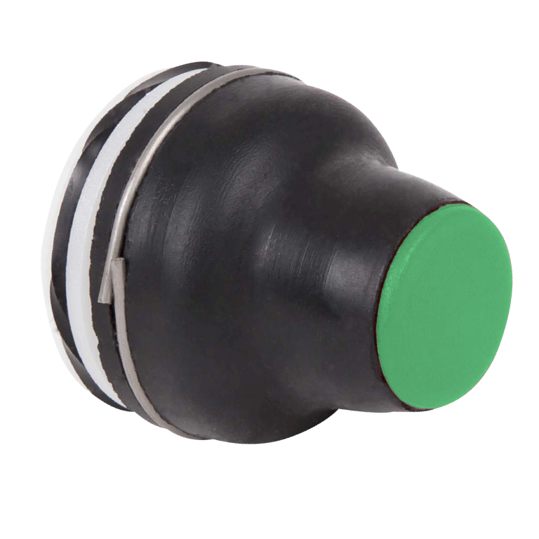 Pushbutton Head Booted Green Insert 4mm