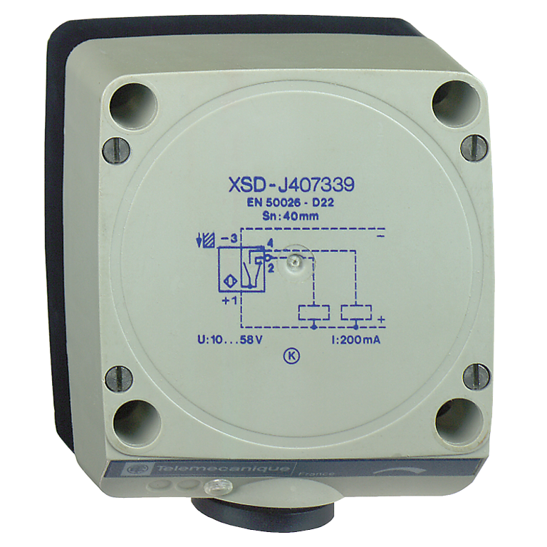 Flat Face Sensor Sn60mm 1NO + 1NC, PNP DC Terminal Connection