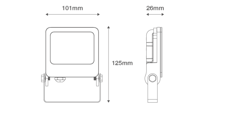 10W LED FLOODLIGHT IP65 4000K BLACK