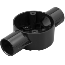 M/Tufflex 25mm PVC Through Box - Black