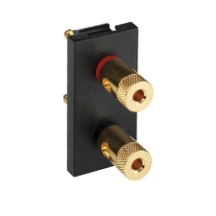 25x50mm Module 2 x Gold Binding Post Socket (1xRed 1xBlack) Black