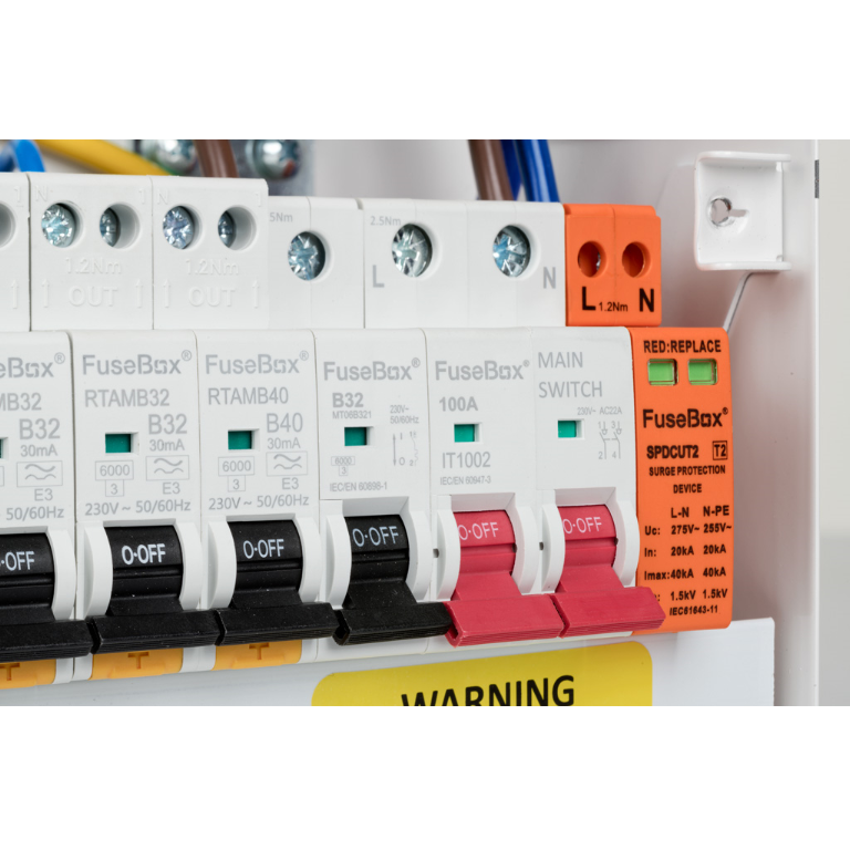 T2 Surge Protection Consumer Unit 10 Way (100A Main Switch) SPD T2