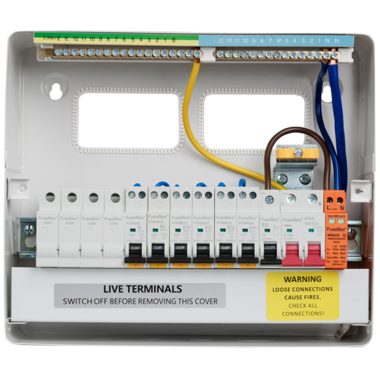 T2 Surge Protection Consumer Unit 10 Way (100A Main Switch) SPD T2