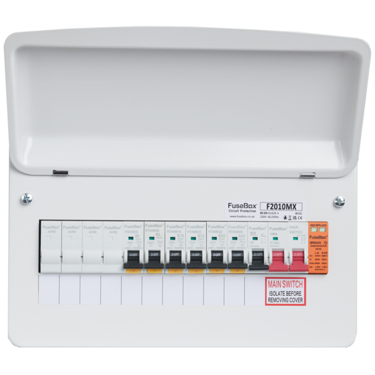 T2 Surge Protection Consumer Unit 10 Way (100A Main Switch) SPD T2