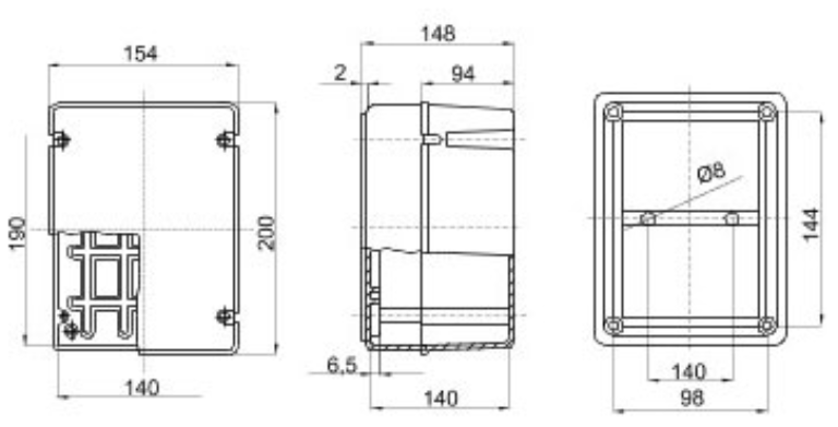 Junction Box Deep Screwed Lid IP56 190 x 140 x 140mm