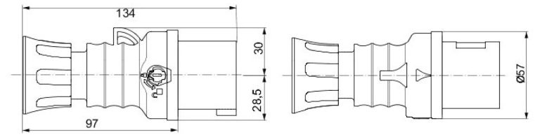 110V Straight Plug Double Pole +E 16A