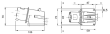 16A 2P+E 230V APPL/INLET