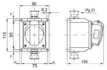 16A 3P 110V SOCKET IP44