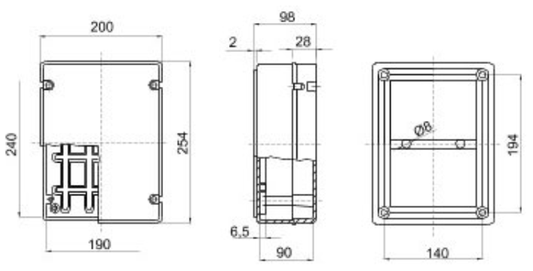 Junction Box Plain Screw Fix Lid IP56 240 x 190 x 90mm