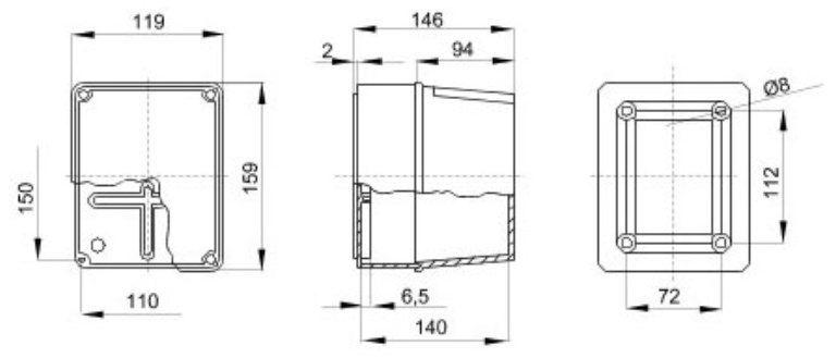 Junction Box Deep Screwed Lid IP56 150 x 110 x 140mm