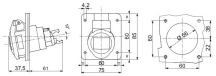 P/SKT IP44 2P+E 16A 110V