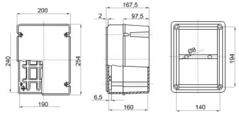 Junction Box Deep Screwed Lid IP56 240 x 190 x 160mm