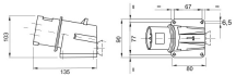 Appliance Inlet 3P+N+E Angled 32A 415V IP44