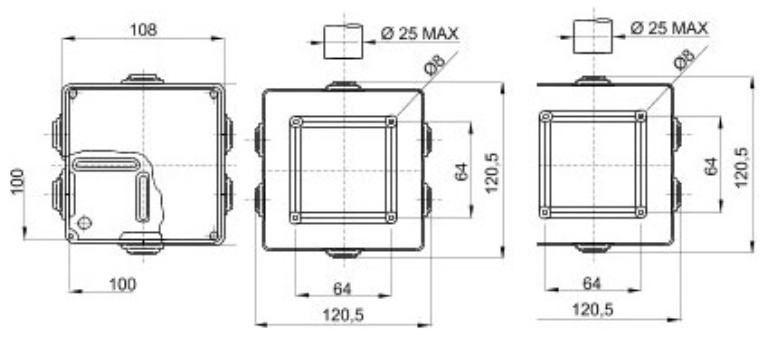 Junction Box Plain Screw Fix Lid IP55 100 x 100 x 50mm